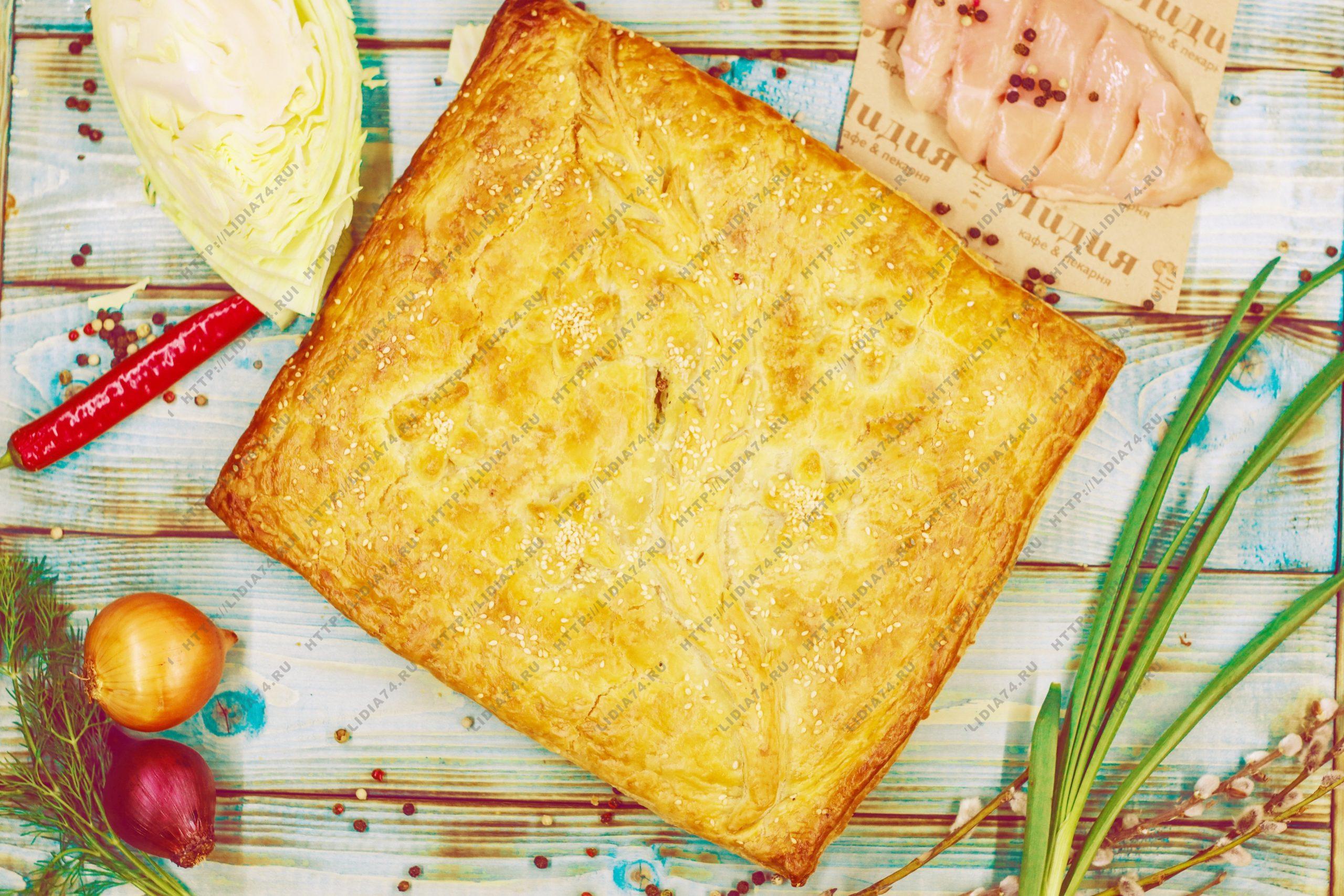 Пирог с капустой из слоеного теста рецепт с фото